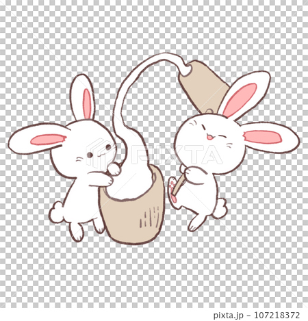 Rabbit with mochi 107218372