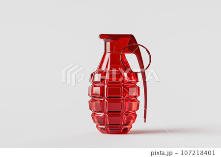 Isolated ruby hand grenade with white background 107218401