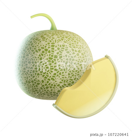 ripe cantaloupe melon on white background 107220641