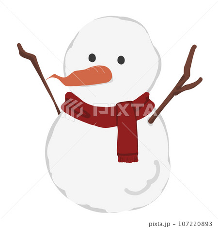 マフラーを巻いた雪だるま 107220893