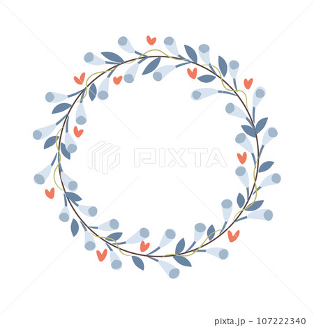 Abstract foliage wreath. Vector illustration. 107222340