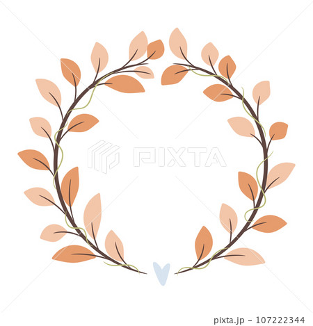 Abstract foliage wreath. Vector illustration. 107222344