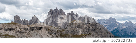 Scenic wild alpine landscape around the 3 Zinnen mountains, the dolomites in South Tyrol Scenic wild alpine landscape around the 3 Zinnen mountains, the dolomites in South Tyrol 107222738