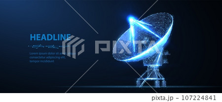 Abstract 3d satellite antenna. Radio telecommunication, astronomical telescope, military radar, universe research observatory, data transmit, satellite signal receiver concept Abstract 3d satellite antenna. Radio telecommunication, astronomical telescope, military radar, universe research observatory, data transmit, satellite signal receiver concept 107224841