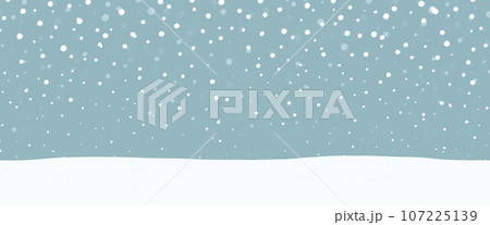 しんしんと雪の降り積もる風景-手描き しんしんと雪の降り積もる風景-手描き 107225139