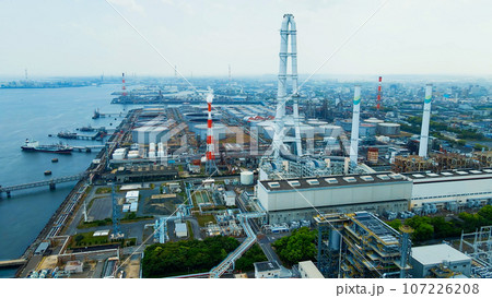 火力発電所　空撮 107226208