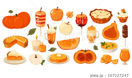 Autumn pumpkin set. Autumn mood. 107227247
