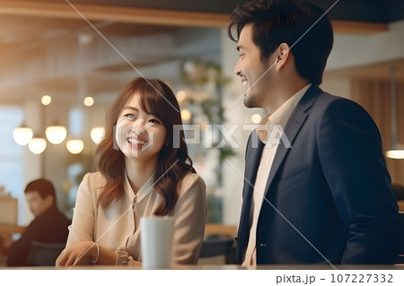 オフィスで談笑する女性6　AI生成画像 107227332