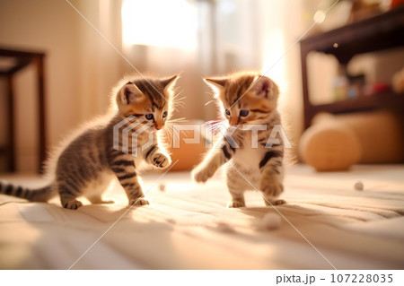 じゃれあう子猫4　AI生成画像 107228035