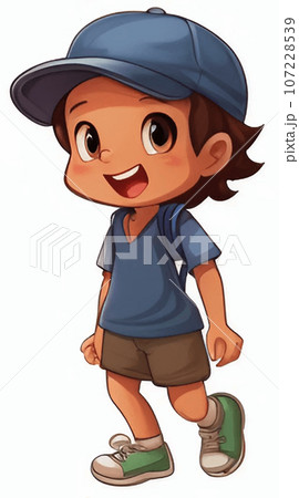 笑顔の帽子を被った男の子 107228539