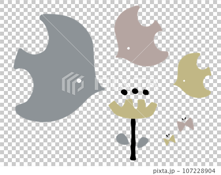 Scandinavian style cute bird set / handwritten illustration material 107228904