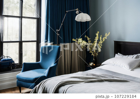 シックなベッドルームイメージ,generative ai 107229184