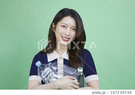beauty concept photo of korean asain beautiful woman with recycling clothing 107230538
