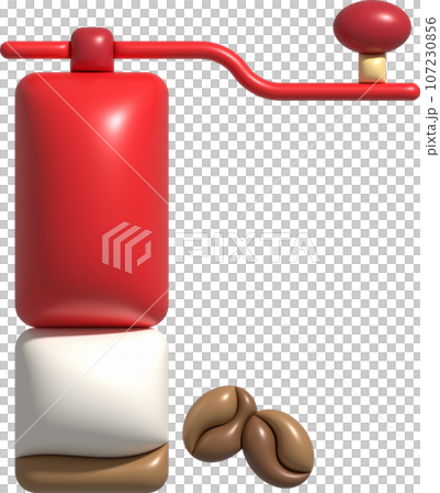 3d illustration Retro style manual coffee grinder coffee shop concept. 107230856