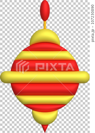 3D illustration Spinning top toy spinning game.Kids toys minimal style. 3D illustration Spinning top toy spinning game.Kids toys minimal style. 107230890