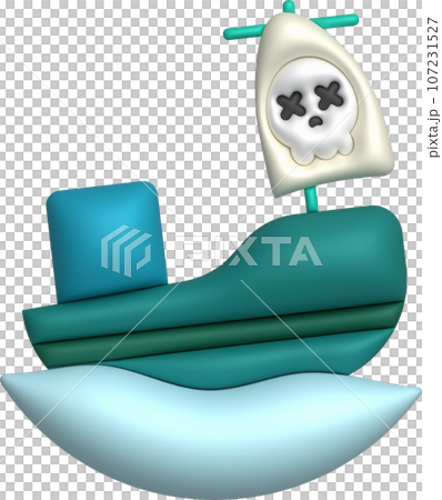 3D illustration toy pirate ship sailship, pirate galleon, cruise, fishing trawler. minimal style. 3D illustration toy pirate ship sailship, pirate galleon, cruise, fishing trawler. minimal style. 107231527