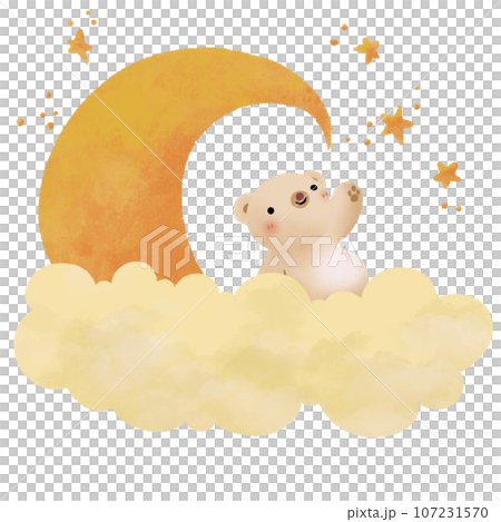 Cute bear and moon Cute bear and moon 107231570