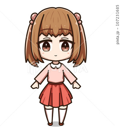 赤いスカートをはいた小さなツインテールの女の子 赤いスカートをはいた小さなツインテールの女の子 107231685