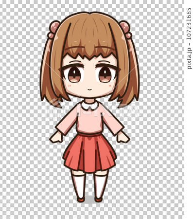 赤いスカートをはいた小さなツインテールの女の子 赤いスカートをはいた小さなツインテールの女の子 107231685