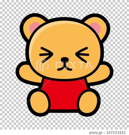熊キャラクター　困った表情 107231832