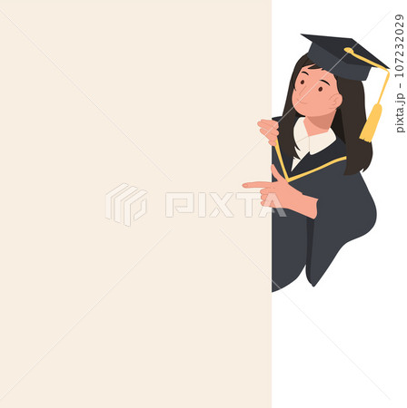 Education & Graduation concept. happy Young Graduate with Board Sign. Education & Graduation concept. happy Young Graduate with Board Sign. 107232029