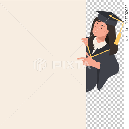 Education & Graduation concept. happy Young Graduate with Board Sign. Education & Graduation concept. happy Young Graduate with Board Sign. 107232029