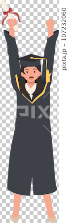 education, graduation and people concept. Smiling Graduating Student in Cap and Gown.Celebrating Success in Education education, graduation and people concept. Smiling Graduating Student in Cap and Gown.Celebrating Success in Education 107232060