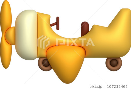 3D illustration childrens toy helicopter.Kids toys minimal style. 107232463