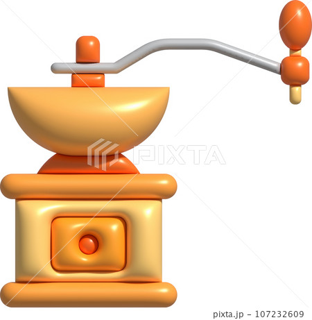 3d illustration Retro style manual coffee grinder coffee shop concept. 107232609