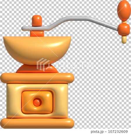 3d illustration Retro style manual coffee grinder coffee shop concept. 107232609