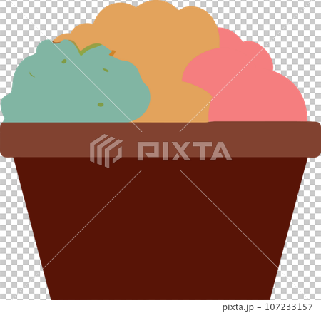 Colorful ice cream in a cup Generative AI 107233157
