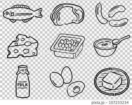 Protein illustration set nutrition 1 color - Stock Illustration ...