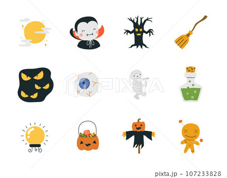 Spooky Halloween Icon Set. Spooky Halloween Icon Set. 107233828