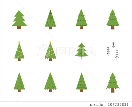 Festive Christmas Tree Vector Collection 107233831