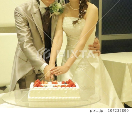 結婚式のケーキ入刀 結婚式のケーキ入刀 107233890