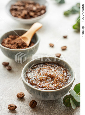 Handmade coffee scrub. Handmade coffee scrub. 107234866