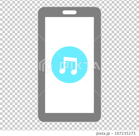 Musical note mark and smartphone Musical note mark and smartphone 107235273
