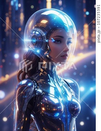 宇宙スーツを着た未来人のアート(AI生成画像)のイラスト素材 宇宙スーツを着た未来人のアート(AI生成画像)のイラスト素材