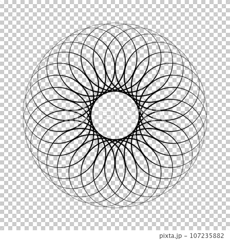 Abstract Circle Lines Spirograph Pattern. Round Rotation Design Element. Vector Art. 107235882