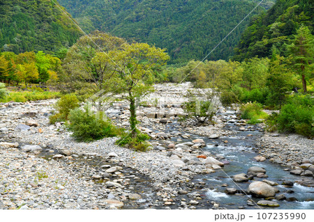 宝橋／蒲田川より上流方向(たから流路工)を望む(岐阜県高山市)【2023.9】 107235990