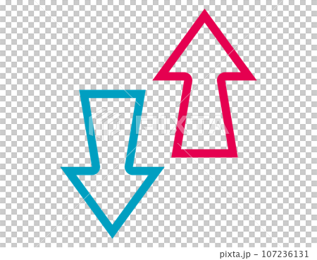 向上和向下箭頭圖示商業插畫 向上和向下箭頭圖示商業插畫 107236131