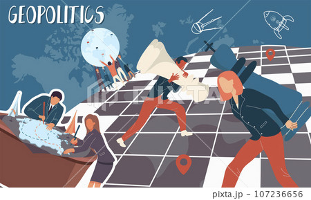 Geopolitics Flat Collage 107236656