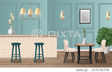 Cafe Interior Realistic 107236740