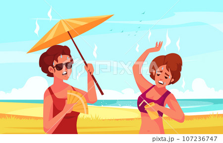 Hot Weather Flat Composition 107236747