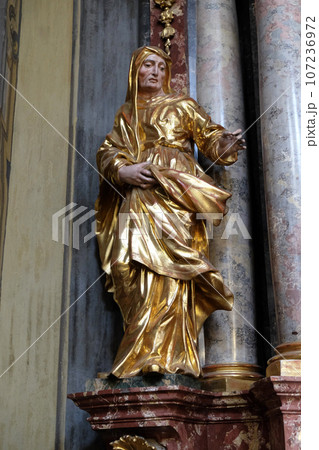 Saint Elizabeth on Sacred Heart of Jesus altar in Barmherzigenkirche church in Graz, Styria, Austria 107236972
