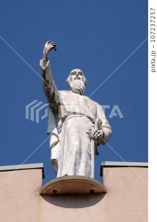 Saint Paul the Apostle statue on St Paul's Cathedral in Tirana, Albania 107237257