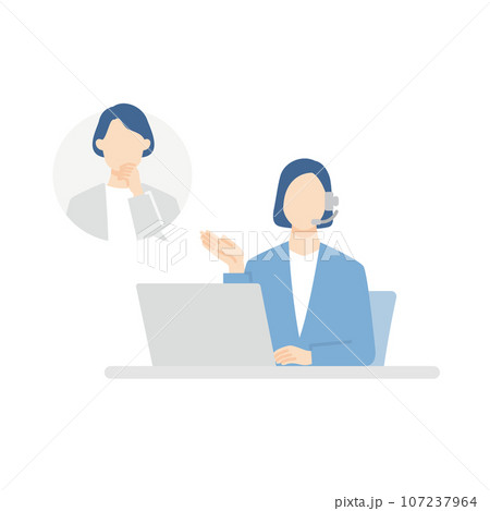 相談を受ける女性オペレーター 107237964