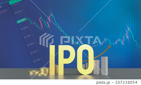 The gold ipo on chart background for Business...のイラスト素材 [107238054] - PIXTA