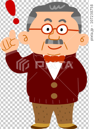 富有的中年男子穿著休閒服,食指舉起,全身 富有的中年男子穿著休閒服,食指舉起,全身 107238758