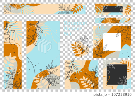 Banner set_Botanical 107238910